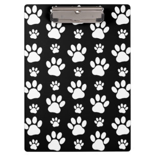 Porte-bloc Motif, Empreintes de pattes, pattes de chien, noir