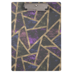 Porte-bloc Motif en mosaïque violet et or