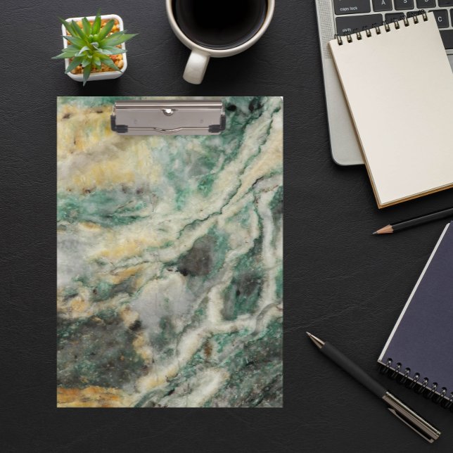 Porte-bloc Motif en pierre minérale marine verte (In Situ)