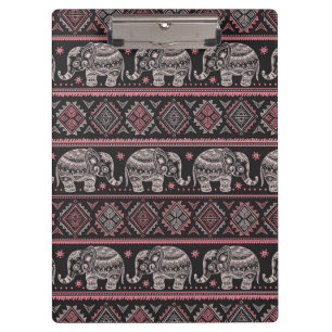 Porte-bloc Motif ethnique noir d'éléphant