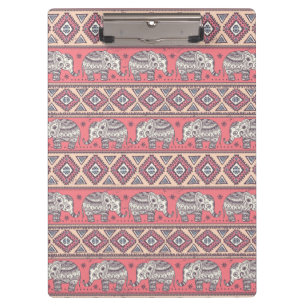 Porte-bloc Motif ethnique rose d'éléphant