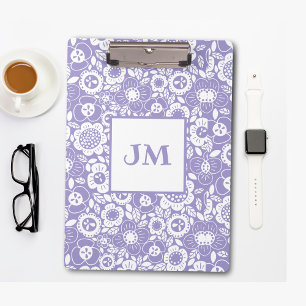 Porte-bloc Motif floral avec initiales