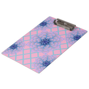 Porte-bloc Motif Floral Bleu Violet Pastel Esthétique Sans Co