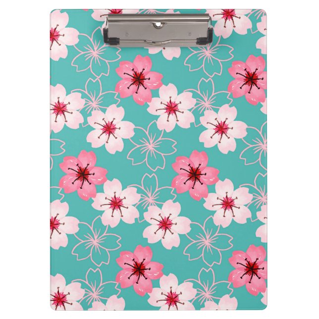 Porte-bloc Motif floral chic élégant de fleurs de cerisier (Devant)