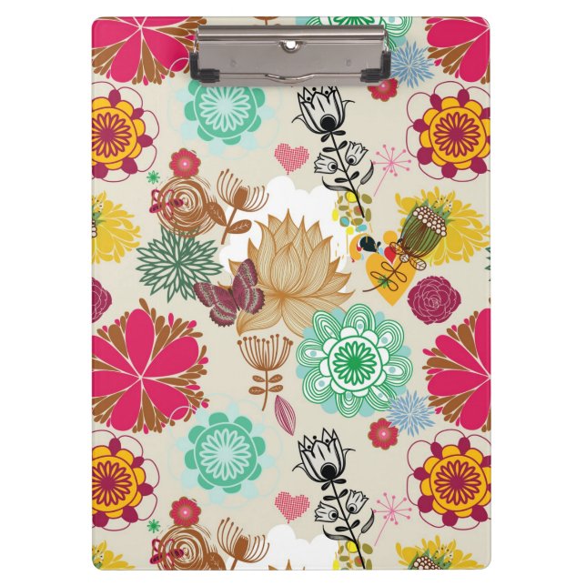 Porte-bloc Motif floral dans le rétro style (Devant)