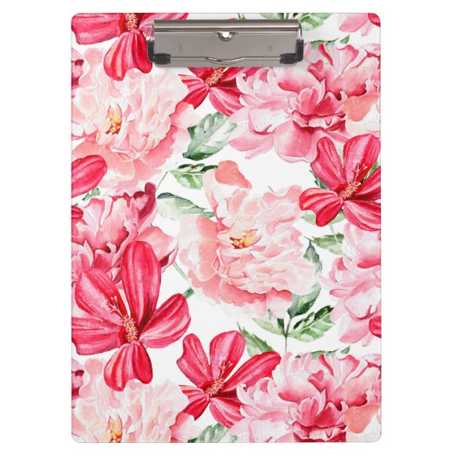 Porte-bloc Motif floral d'aquarelle (Devant)