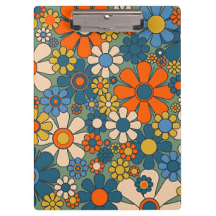 Porte-bloc Motif floral de fleurs de jardin rétro