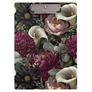 Porte-bloc Motif floral lunatique avec dahlias et callas