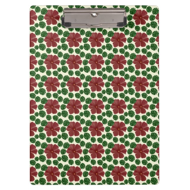 Porte-bloc Motif floral rouge gras sans couture   (Devant)