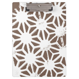 Porte-bloc motif géométrique Brown et blanc