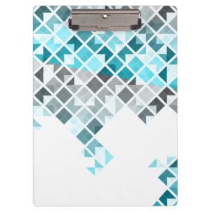Porte-bloc Motif géométrique de bleu d'Aqua, gris et blanc