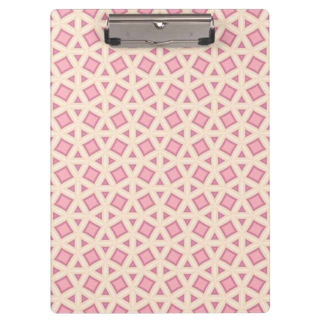 Porte-bloc Motif géométrique en treillis rose (Devant)