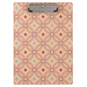 Porte-bloc Motif géométrique interversible rose et bleu rétro