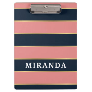 Porte-bloc Motif Gras Rose Bleu Gold
