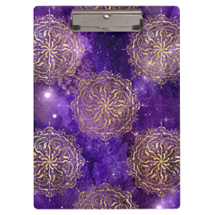 Porte-bloc Motif Mandala Dharma Galaxie Or & Violet