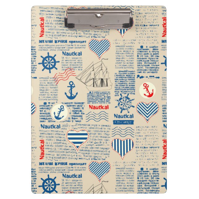 Porte-bloc Motif nautique de journal (Devant)