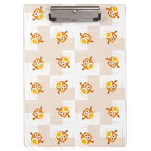 Porte-bloc Motif orange d'illustration de hibou