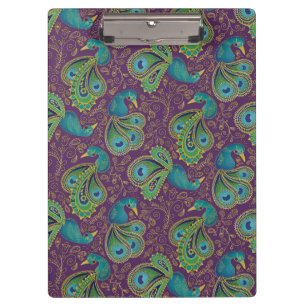 Porte-bloc Motif Paisley Paon Violet