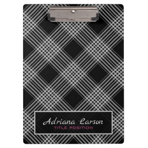 Porte-bloc Motif Plaid Gris Et Noir