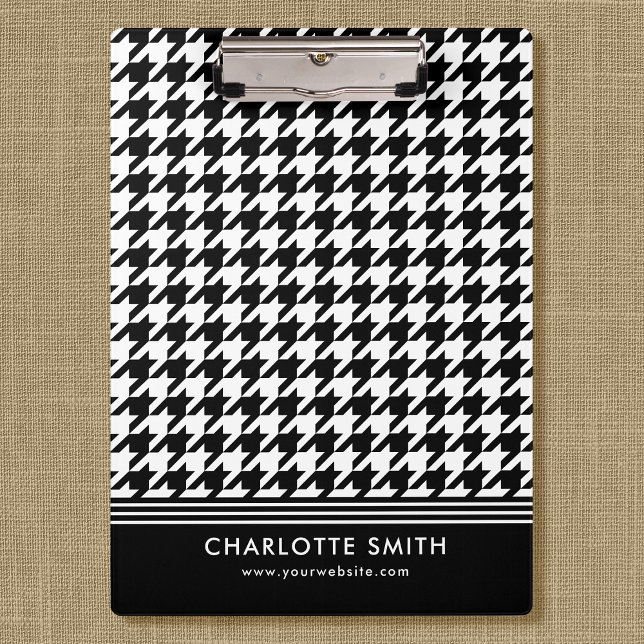 Porte-bloc Motif professionnel Houndstooth noir blanc (Créateur téléchargé)