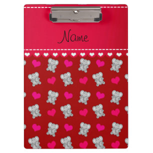 Porte-bloc Motif rouge nommé personnalisé de coeur
