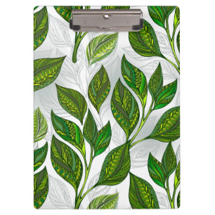 Porte-bloc Motif sans couture avec Feuilles de thé vert