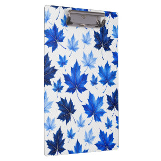 Porte-bloc Motif sans couture de feuilles d'érable bleues - H