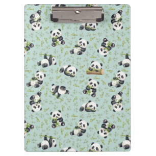 Porte-bloc Motif sans couture de Panda Mignon et de Bambou