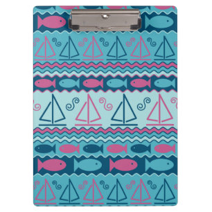 Porte-bloc Motif superbe de poissons et de voilier