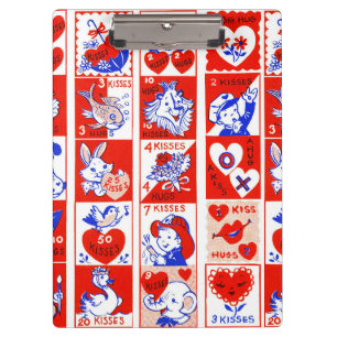 Porte-bloc Motif timbre de la Saint-Valentin vintage des anné