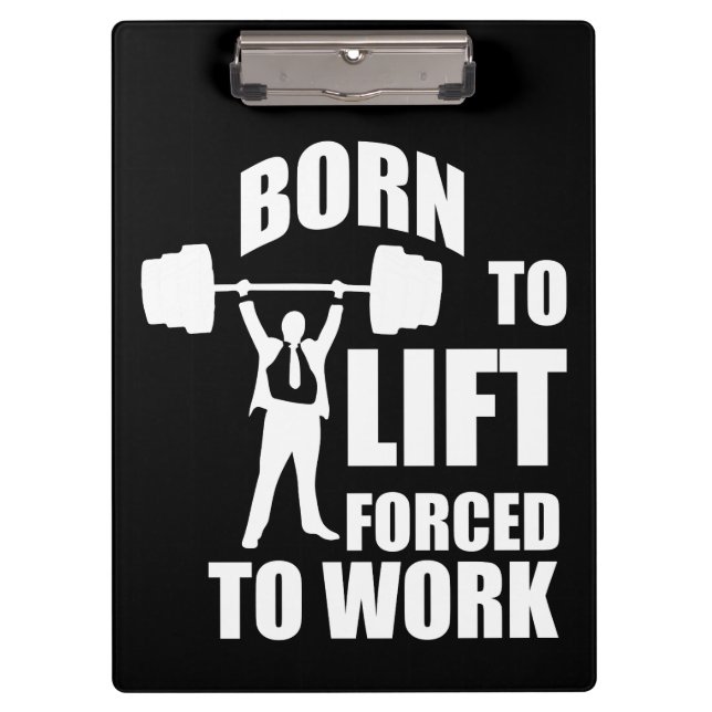 Porte-bloc Motivation Gym - Né À Lever, Forcé À Travailler (Devant)