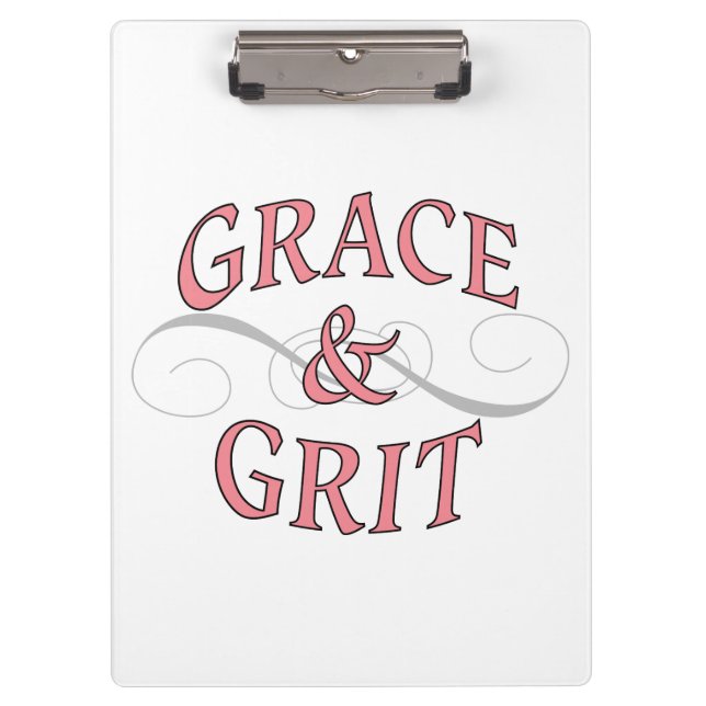 Porte-bloc Mots Gris et Gris en rose et gris (Devant)