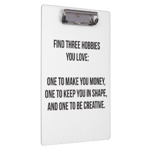 Porte-bloc Mots Motivationnels - Trouvez Trois Hobbies Vous A