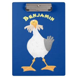 Porte-bloc Mouette drôle avec frites dessin animé