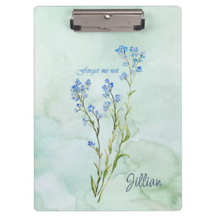 Porte-bloc Myosotis Fleur de jardin personnalisée à l'aquarel