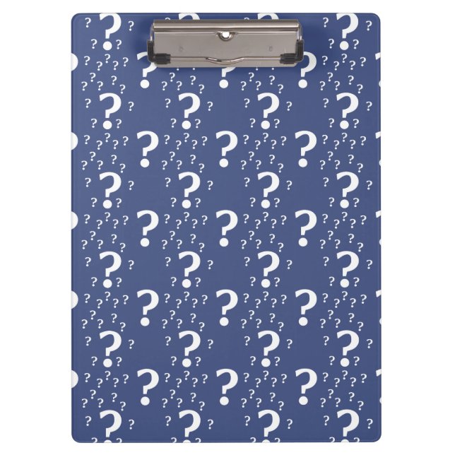 Porte-bloc Mystère question marque énigme puzzle bleu (Devant)