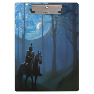 Porte-bloc Mystérieux Chevalier Noir dans la Forêt Lune