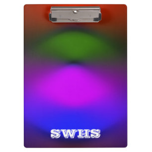 Porte-bloc Néon de Monogramme bleu, violet, vert et orange