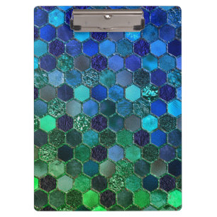 Porte-bloc Nid d'abeilles de luxe de vert bleu de parties