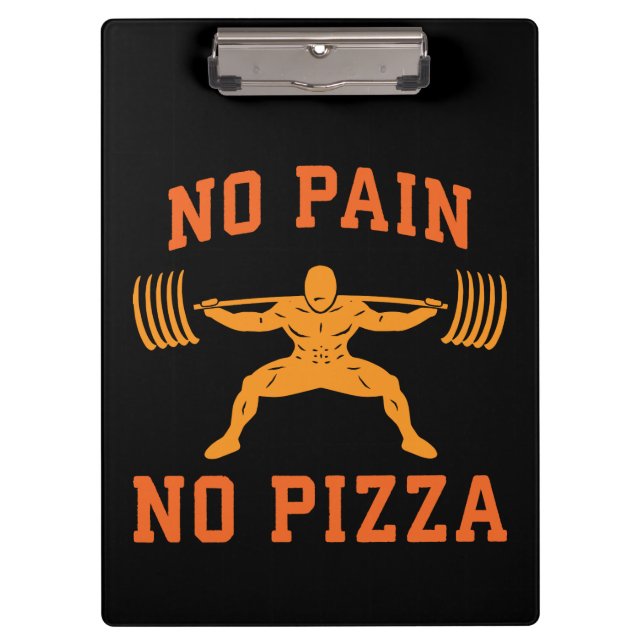 Porte-bloc No Pain, No Pizza - Carbes - Amusant Entraînement  (Devant)