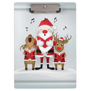 Porte-bloc Noël d'hiver Caroling Père Noël Reindeer Chant