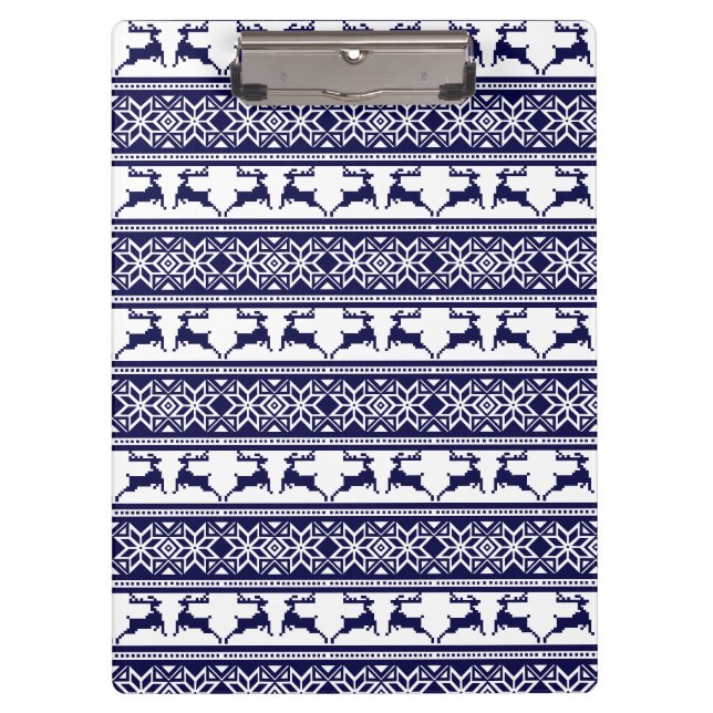 Porte-bloc Noël, le bleu et le blanc scandinave (Devant)
