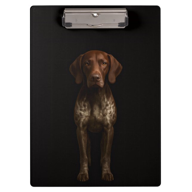 Porte-bloc noir 4 Luxe, chien Pointer allemand (Devant)