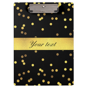 Porte-bloc Noir chic de confettis d'or