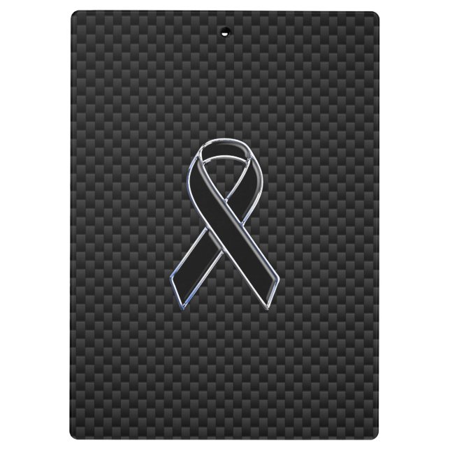 Porte-bloc Noir Chrome Style ruban Sensibilisation Fibre de c (Dos)