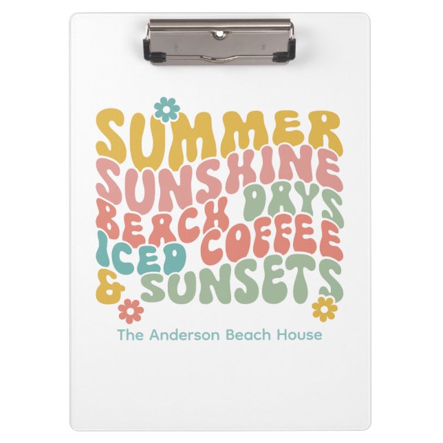 Porte-bloc Nom du monogramme rose d'été Super (Devant)