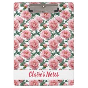 Porte-bloc Nom du Motif de pivoine rose délicate