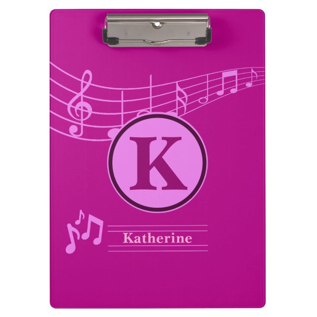 Porte-bloc Nom élégant personnalisé Monogram Letter Music Sch (Devant)
