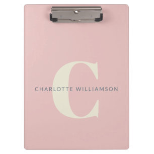 Porte-bloc Nom Monogramme élégant Professional Blush Pink