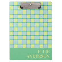 Nom Pastel Bleu Vert Citron Carreaux Moderne